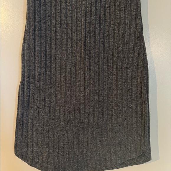 Forever 21 Gray Ribbed Bodycon Fitted Sweater High Neck Mini Dress (Size Small) - Picture 8 of 8